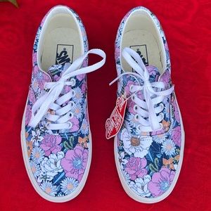 🌸 New Super Cute Colorful Multi Floral Vans Era Sneakers 🌸